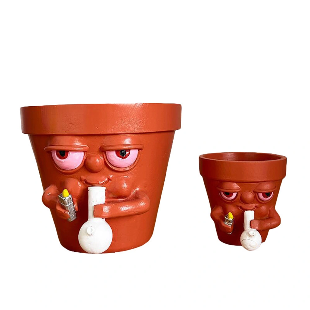 Resin Flower Pot, Funny Cartoon Succulent Pot Home Office Planter