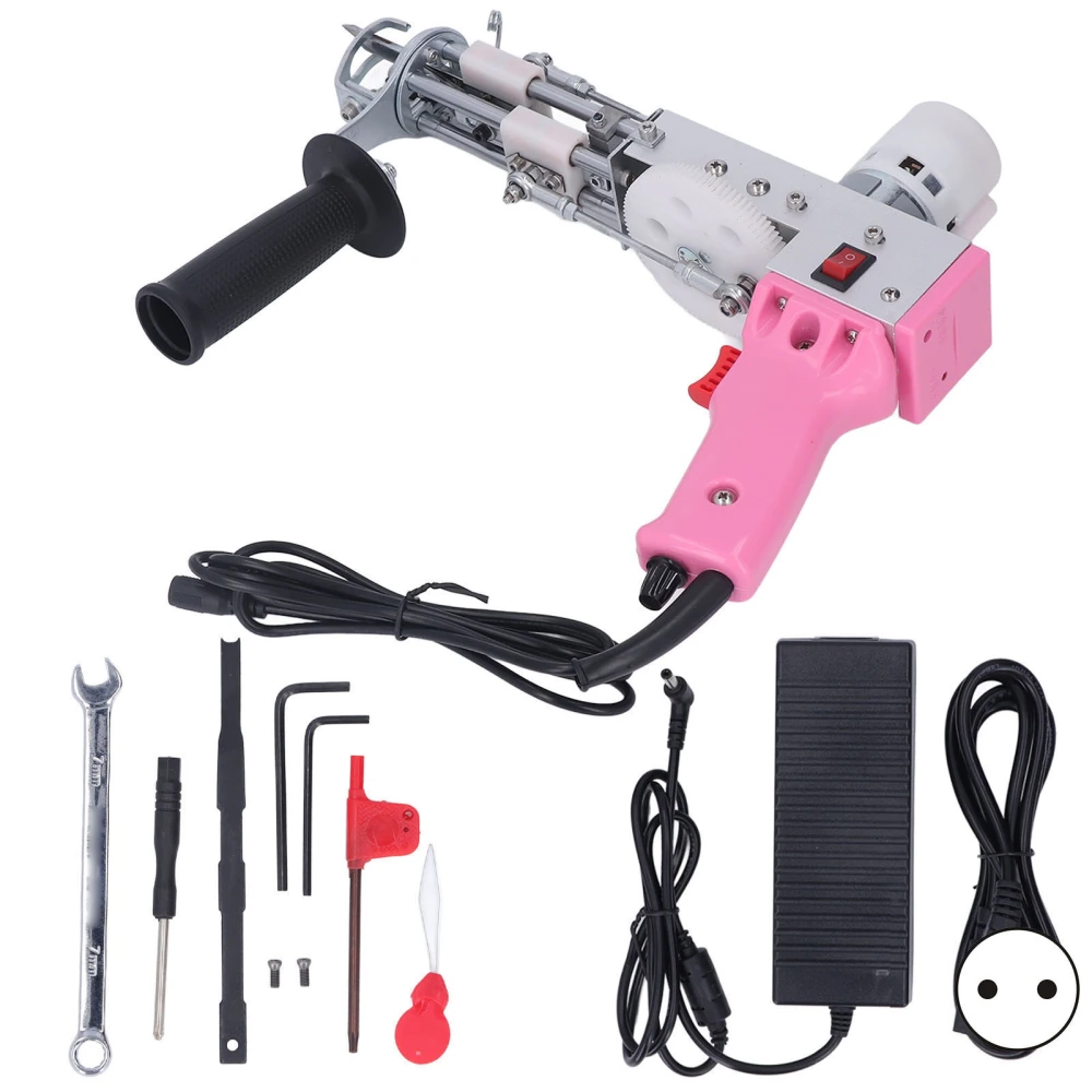 Tufting Gun Pink Cut Pile Electric Carpet Weaving Gun Rug Electric Needle Electric Gun Tufting Gun Kit 100‑240V EU Plug