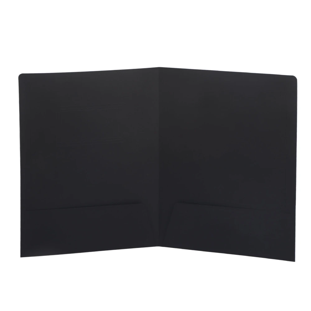 Pocket Folder L Shaped Folder Bevel Design Built in Pocket Convenient Put Paper FolderDouble Plug Black