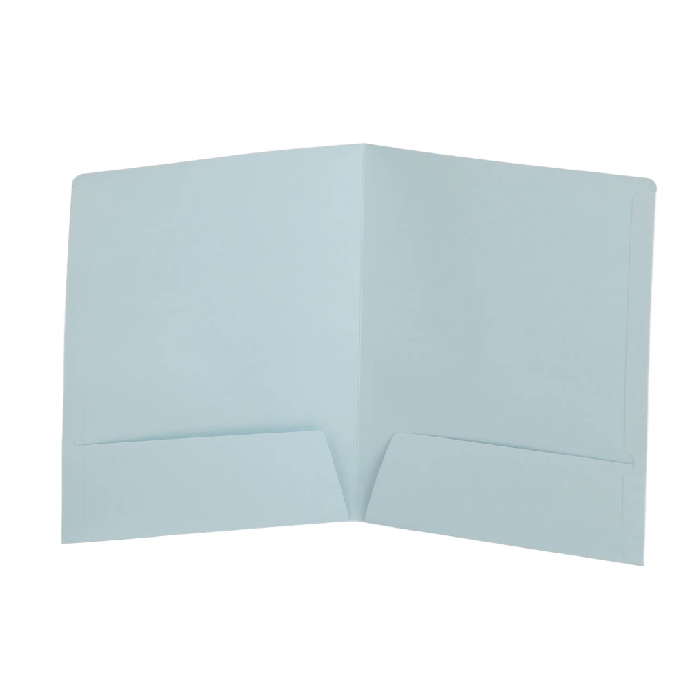 Pocket Folder L Shaped Folder Bevel Design Built in Pocket Convenient Put Paper FolderDouble Plug Sky Blue