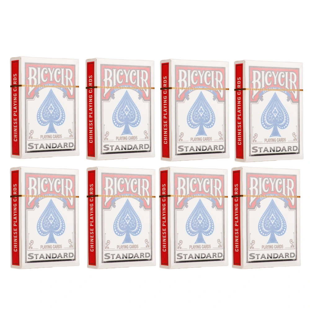 8 Sets Poker Cards Hard Cardboard Comfortable Feel Red Poker Cards Game Playing Cards Party Game Props