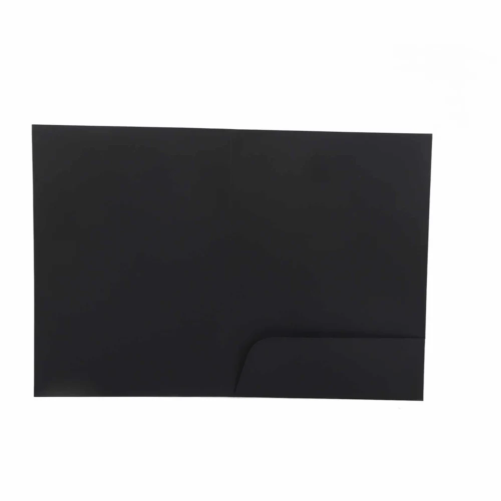 Pocket Folder L Shaped Folder Bevel Design Built in Pocket Convenient Put Paper FolderSingle Plug Black