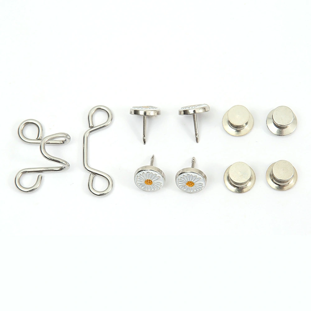 Button Pins Nail Free Detachable Adjustable Jean Waist Metal Button Nail Free Style Waist ArtifactSilver