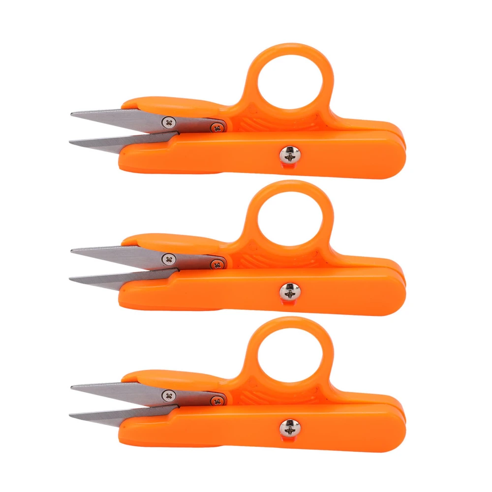 3pcs Crochet Scissors Incisive Blade Lightweight Portable Orange Color Stainless Steel Mini Scissors for Embroidery