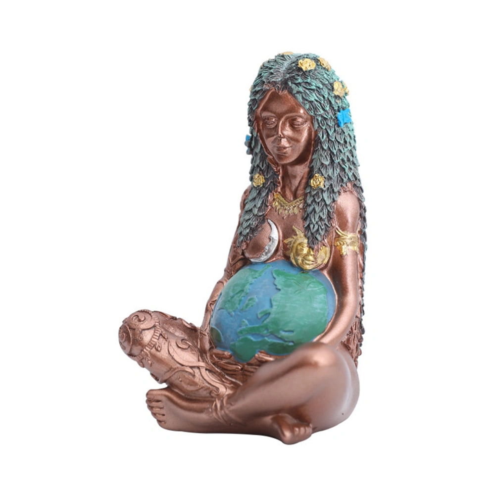 Earth Mother Goddess Statue Mother Earth Goddess Gaia Statue Hand Painted Resin Art Craft Mother's Day Gift M