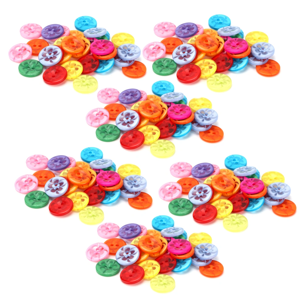 200pcs Sewing Buttons Resin Glossy Waterproof Durable Clothing Accessories for Decoration