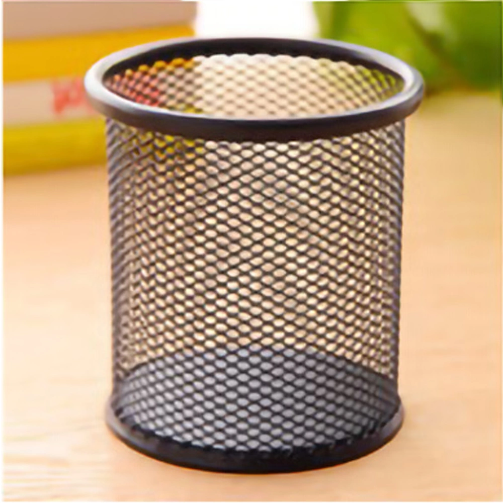 Pen Holder Oblique Insert Fashion Storage Pen Holder Desktop Object Rack Office SuppliesRound Black