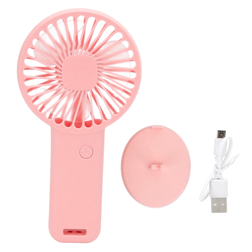 Handheld Fan Portable USB Charging Small Pocket Fan Battery Powered Mute Fan with USB Wire for Kids for Outdoor Travel Pink