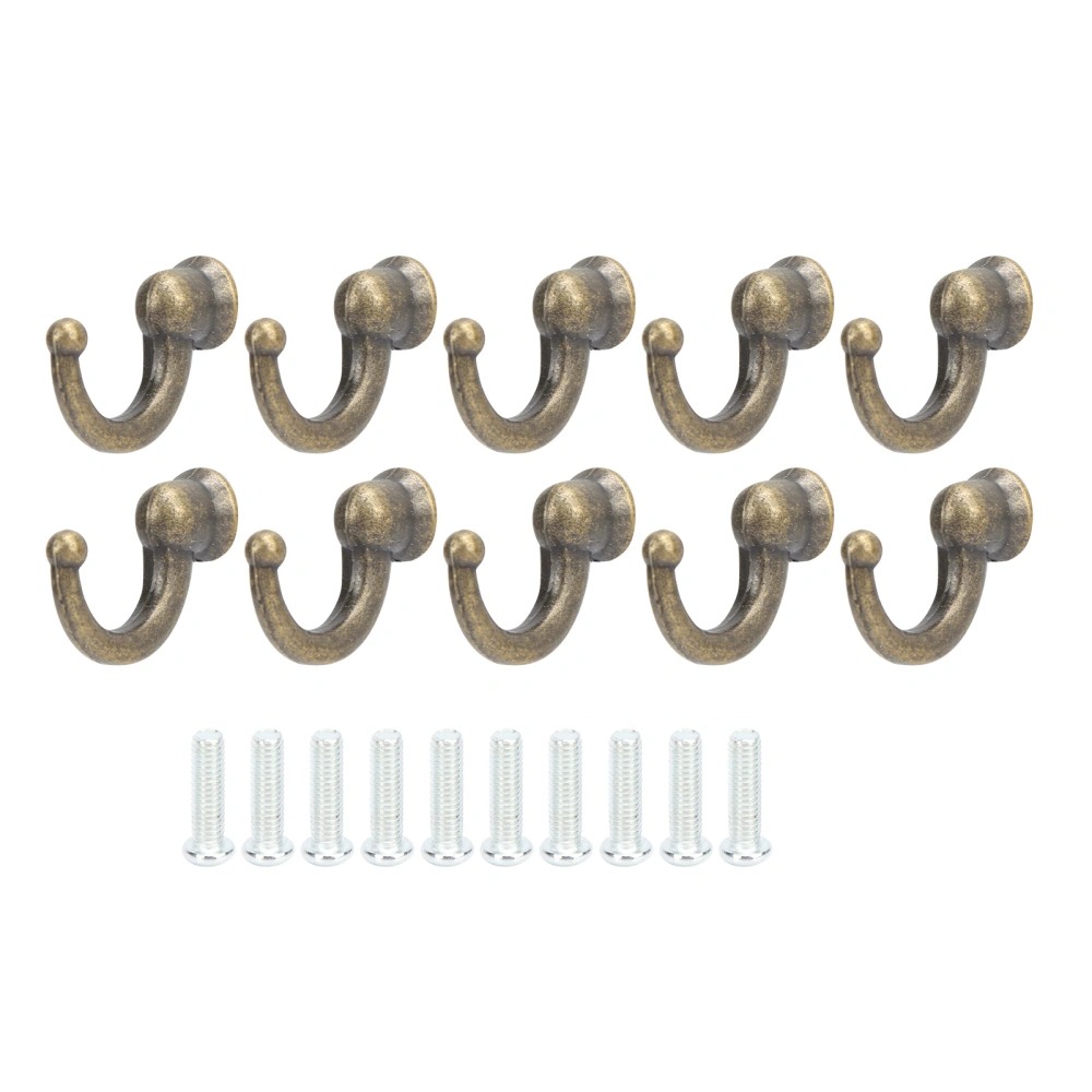 10Pcs Curtain Tie‑Backs Anti‑Rust Sturdy Durable Convenient Tassel Hooks for Coat Clothing Keys Towels