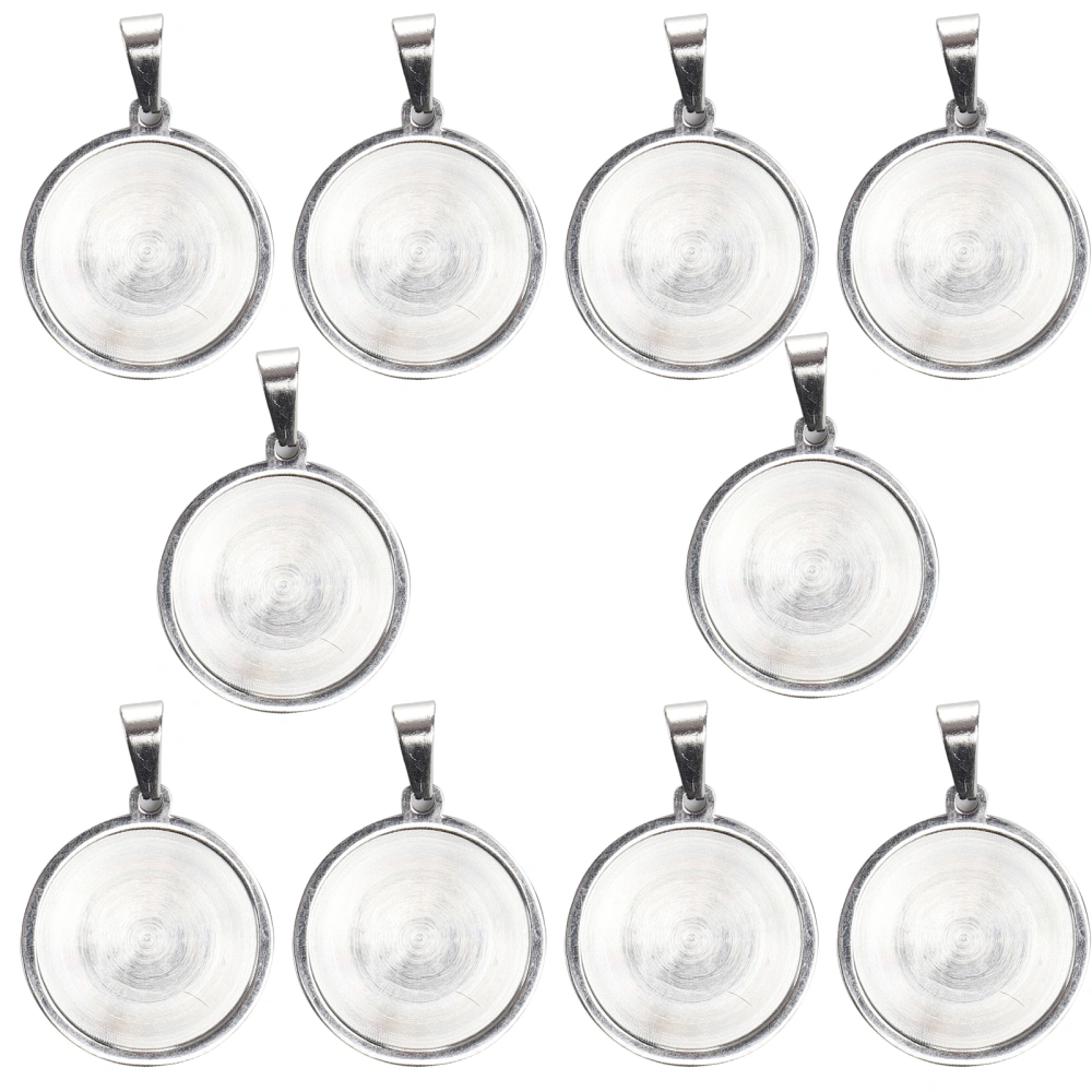 10pcs 20mm Stainless Steel Round Pendant Trays DIY Pendant Base for Jewelry Making