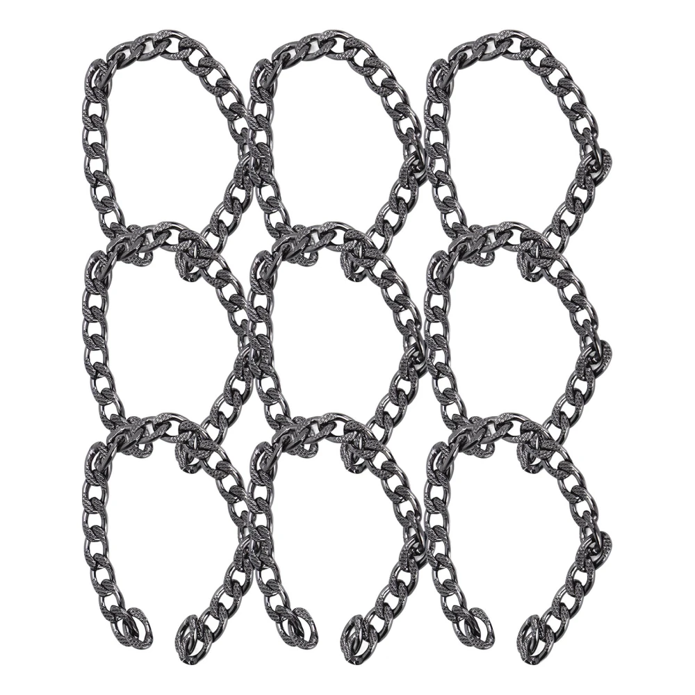 10m Aluminum Curb Chain Elegant Rust Resistant Metal Curb Chains for Necklaces Jewelry Making DIY Crafts Silver Black