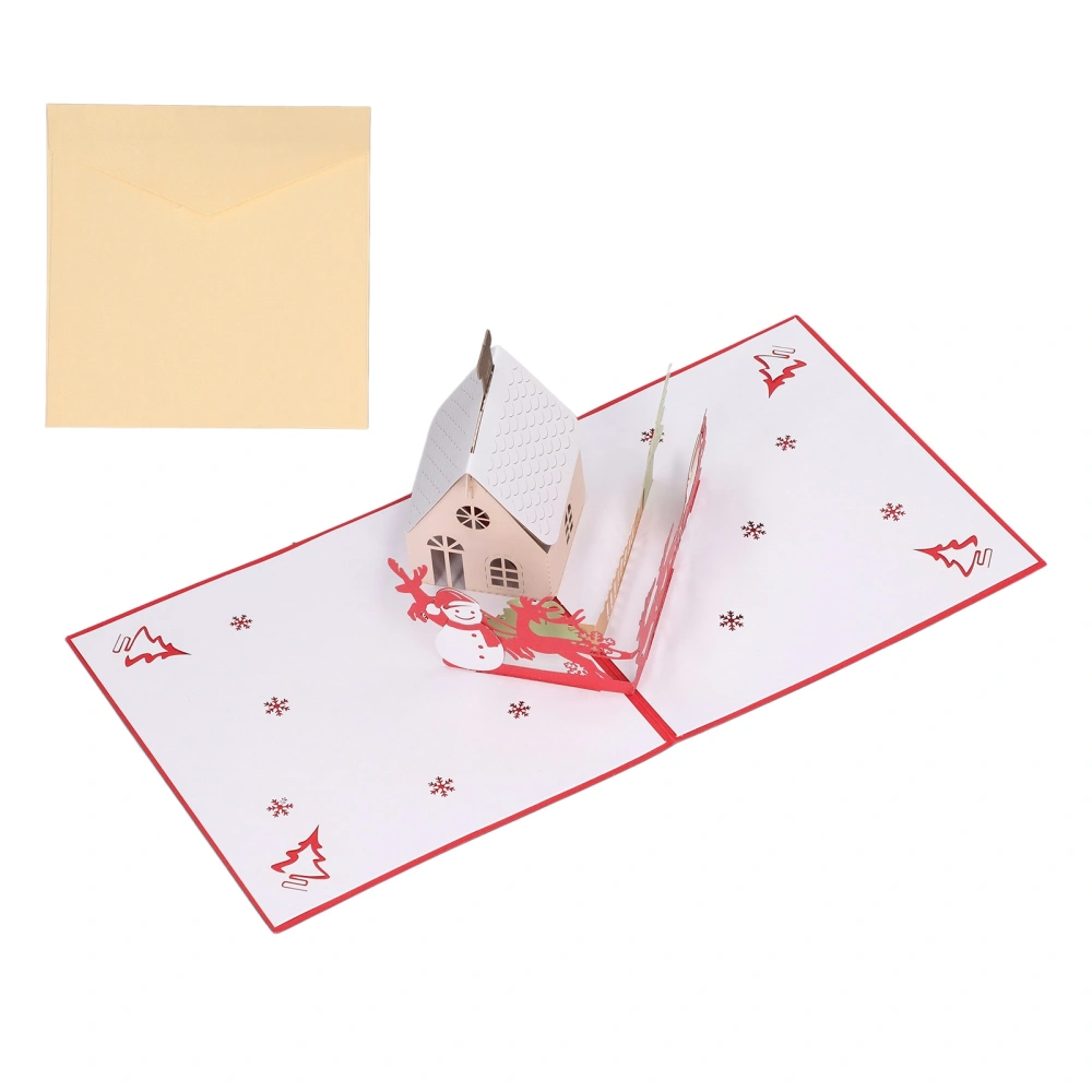 3D Christmas Cards Play Music Cute House Exquisite Workmanship Christmas Popup Cards with Envelope for Gifts