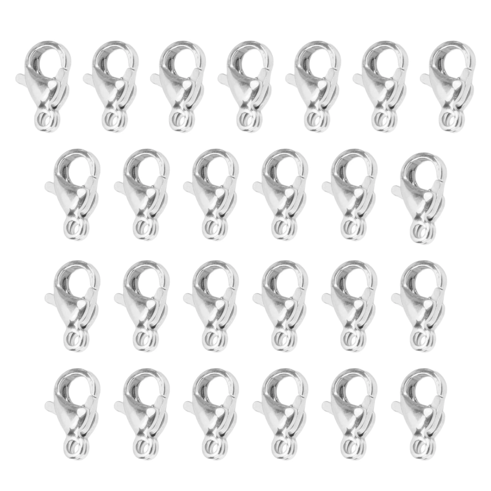 25Pcs Lobster Claw Clasps Stainless Steel Lobster Clips for DIY Bracelets Necklace Jewelry Making 9x6mmSteel Color