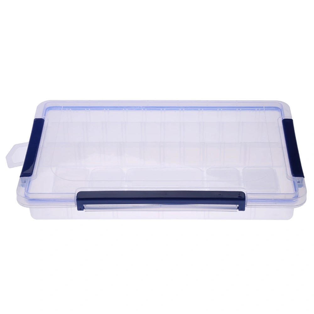 Rectangle Clear Plastic Detachable Jewelry Beads Ring Storage Box Large(28 Compartments)