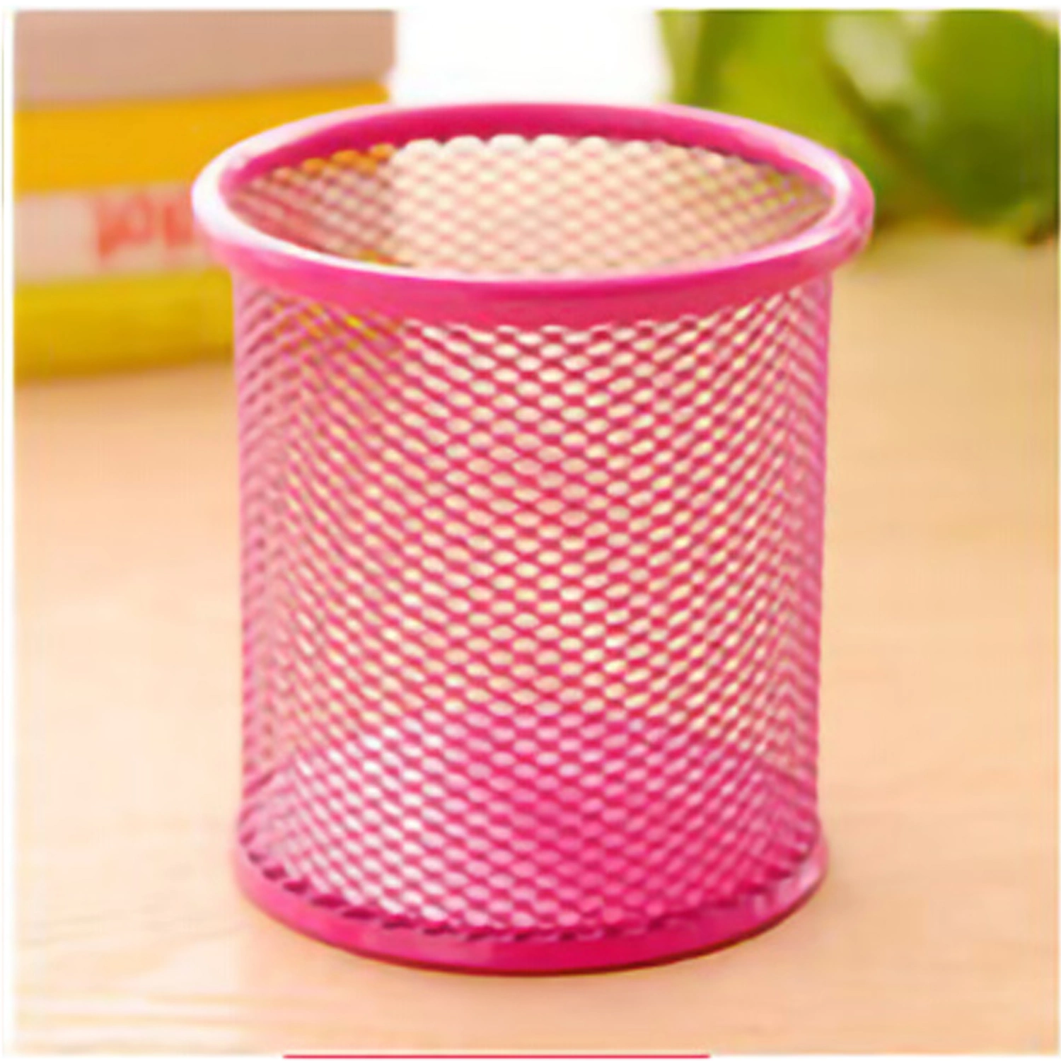 Pen Holder Oblique Insert Fashion Storage Pen Holder Desktop Object Rack Office SuppliesRound Red