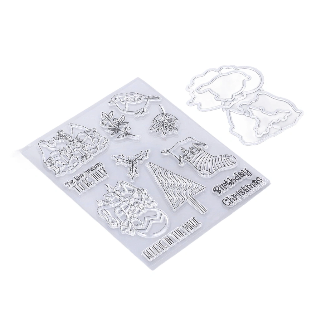 Clear Stamp Christmas Style Safe Material Easy Operation Reusable Transparent Stamp for Photo Card Envelope