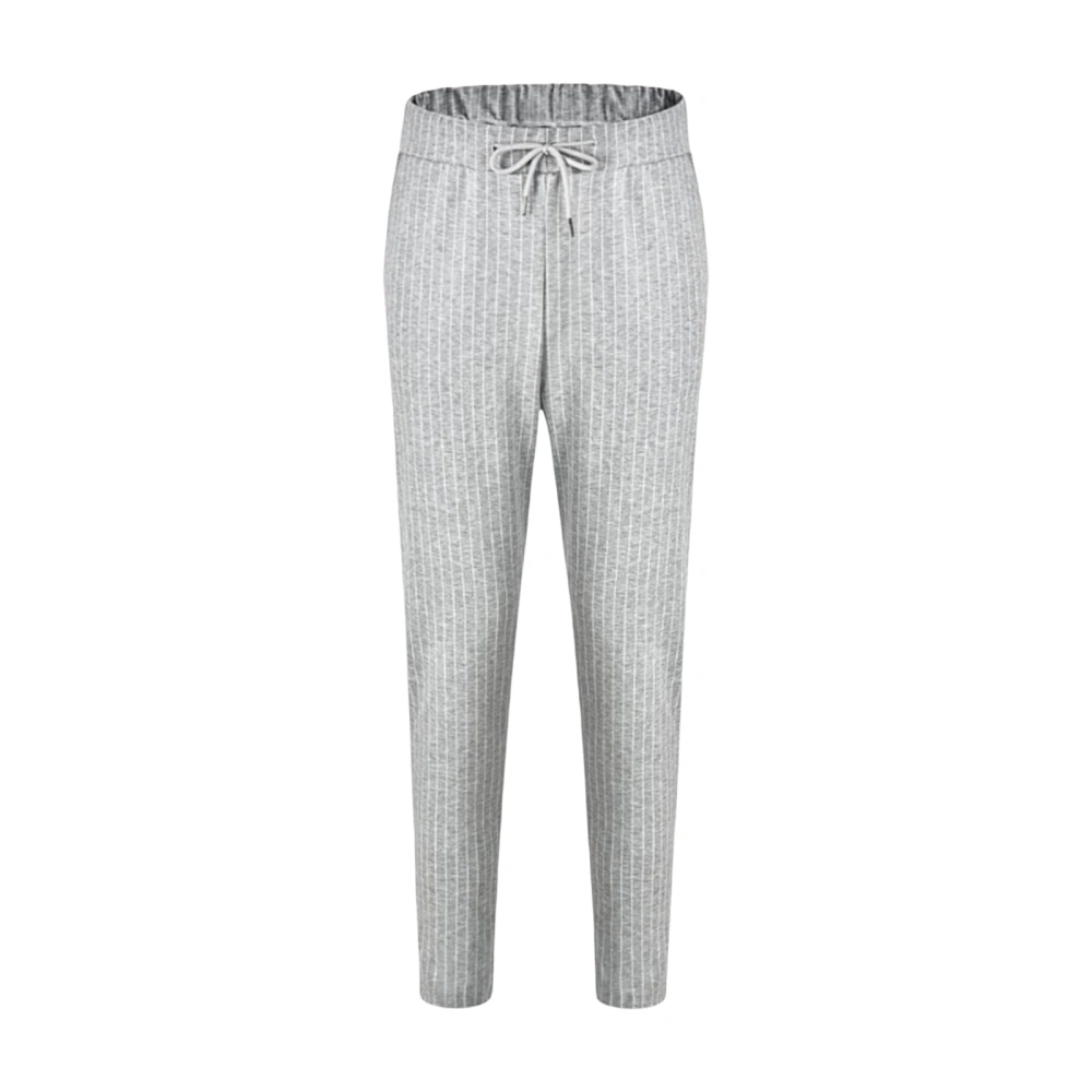 Men's Casual Slim Trousers, Stripe Printed DrawstringPencil Pants