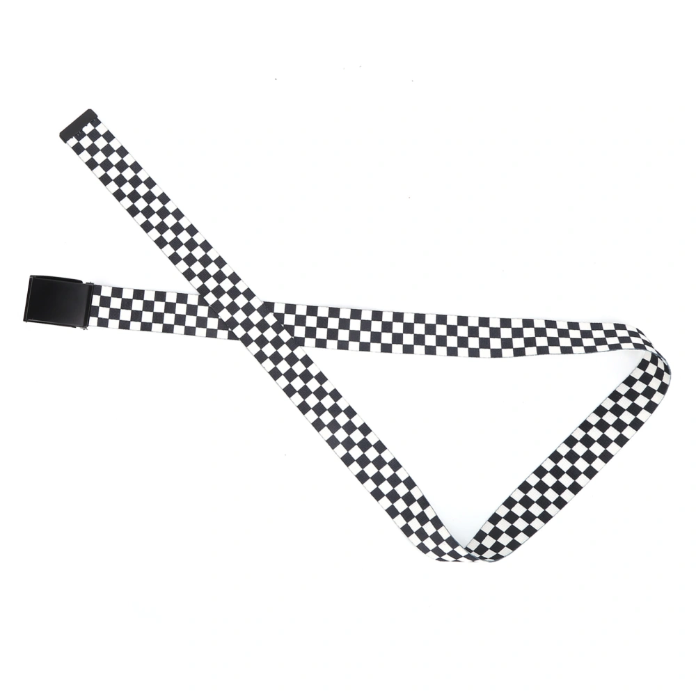 Checkered Belt Can Be Fixed Untie Easily Adjustable Cuttable Black White Grid Strap for Clothing Decoration