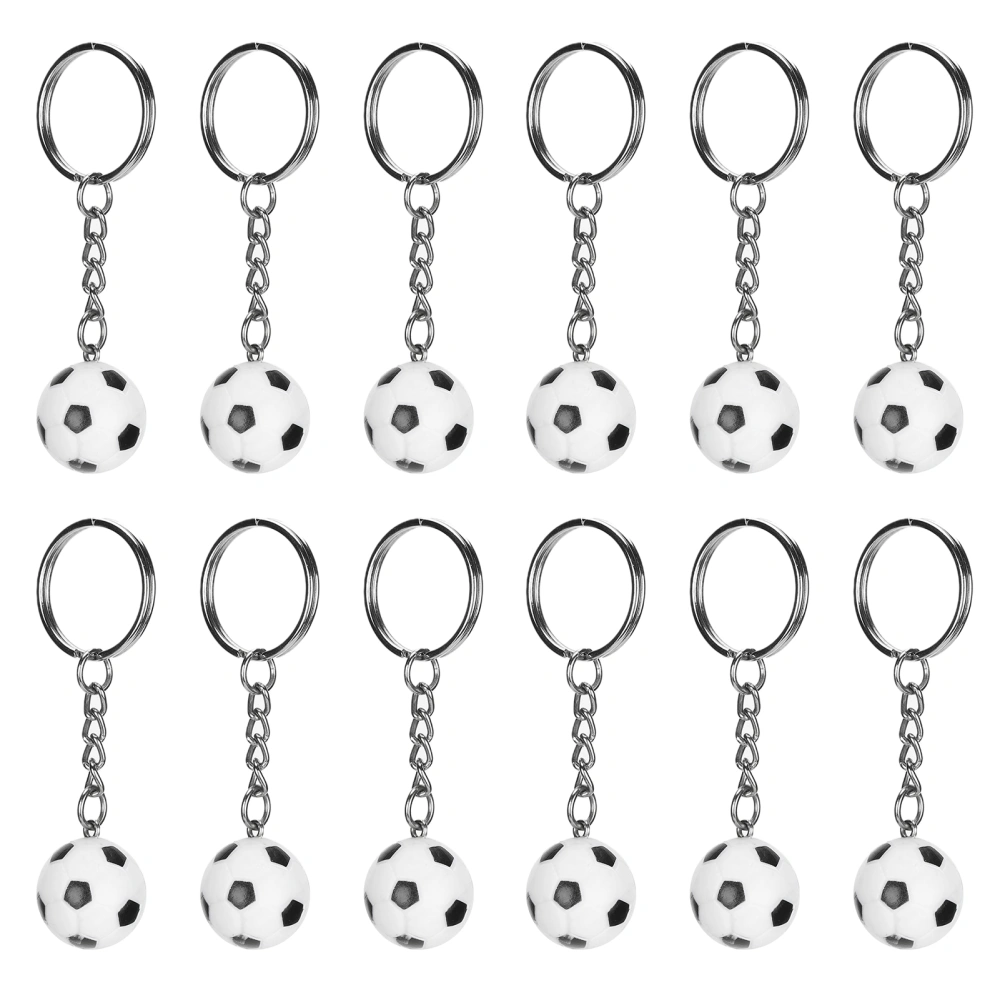 12pcs Soccer Ball Keychains Mini Simulation Soccer Pendant for Party Gift School Prize