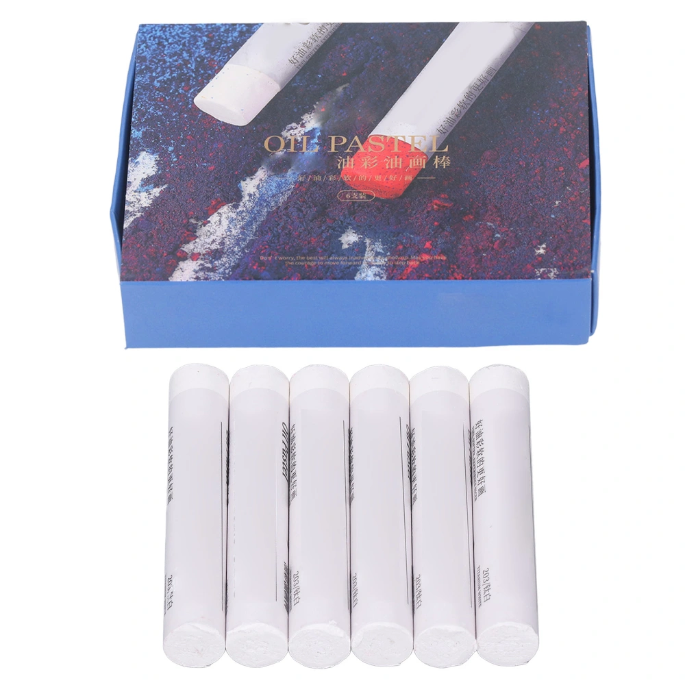 6 Pcs White Oil Pastels Unique Texture Safe Harmless Smoothing Oil Pastels Painting Set for Art Students Children