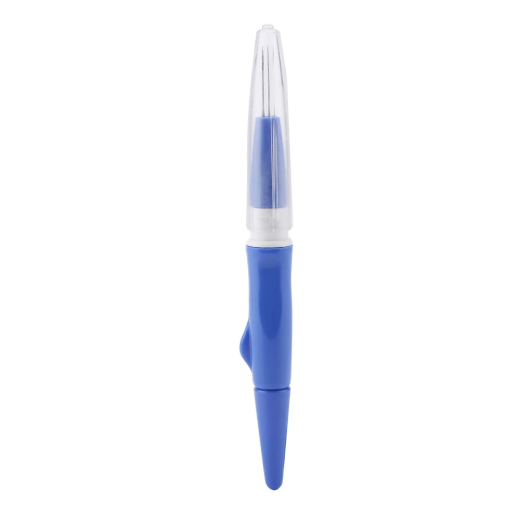 Embroidery Felting Needle Punch Pen with 3 Fine Needles Set Tool for DIY Craft (Blue)