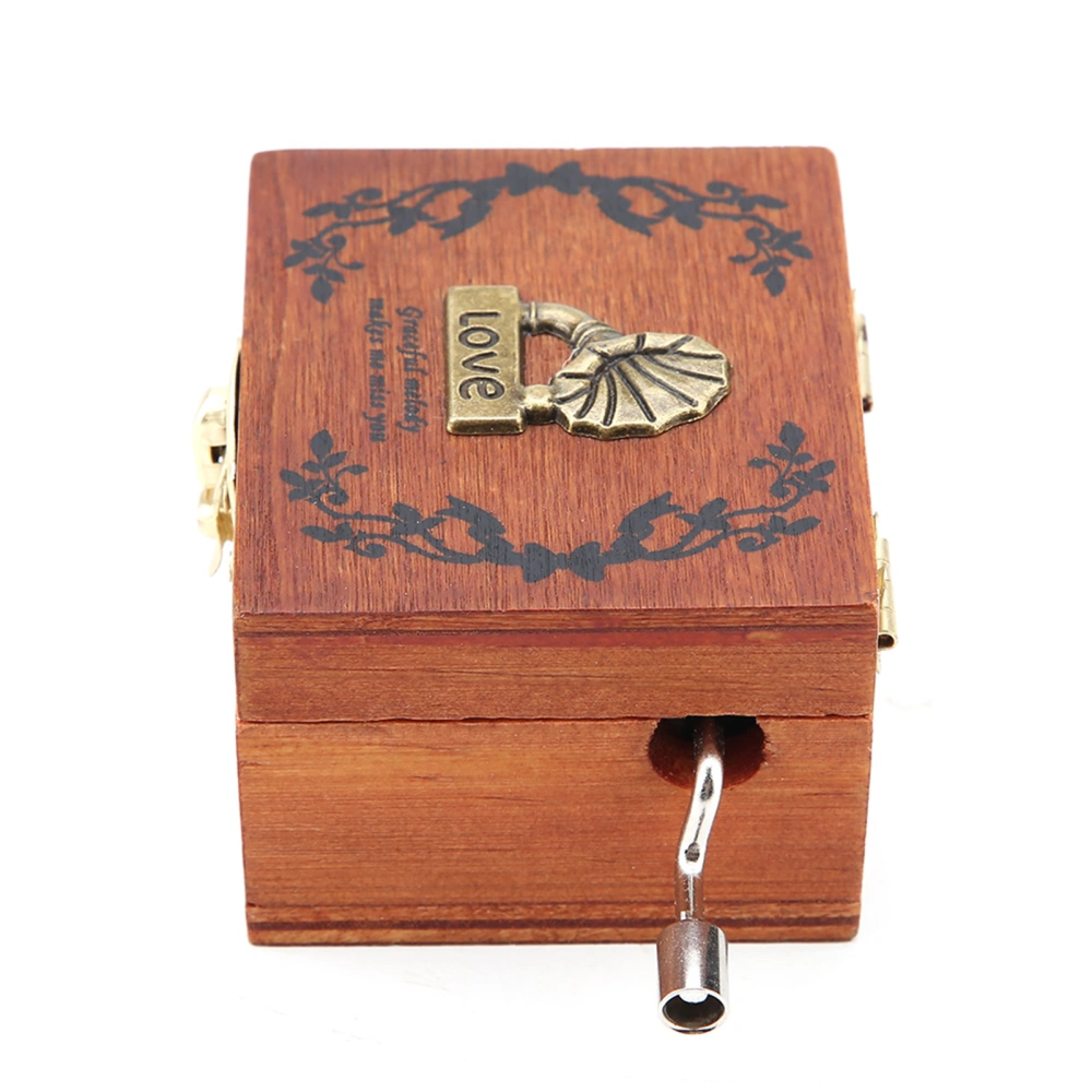 Vintage Mini Wooden Hand Crank Music Box Mechanical Classic Craft Birthday Gift