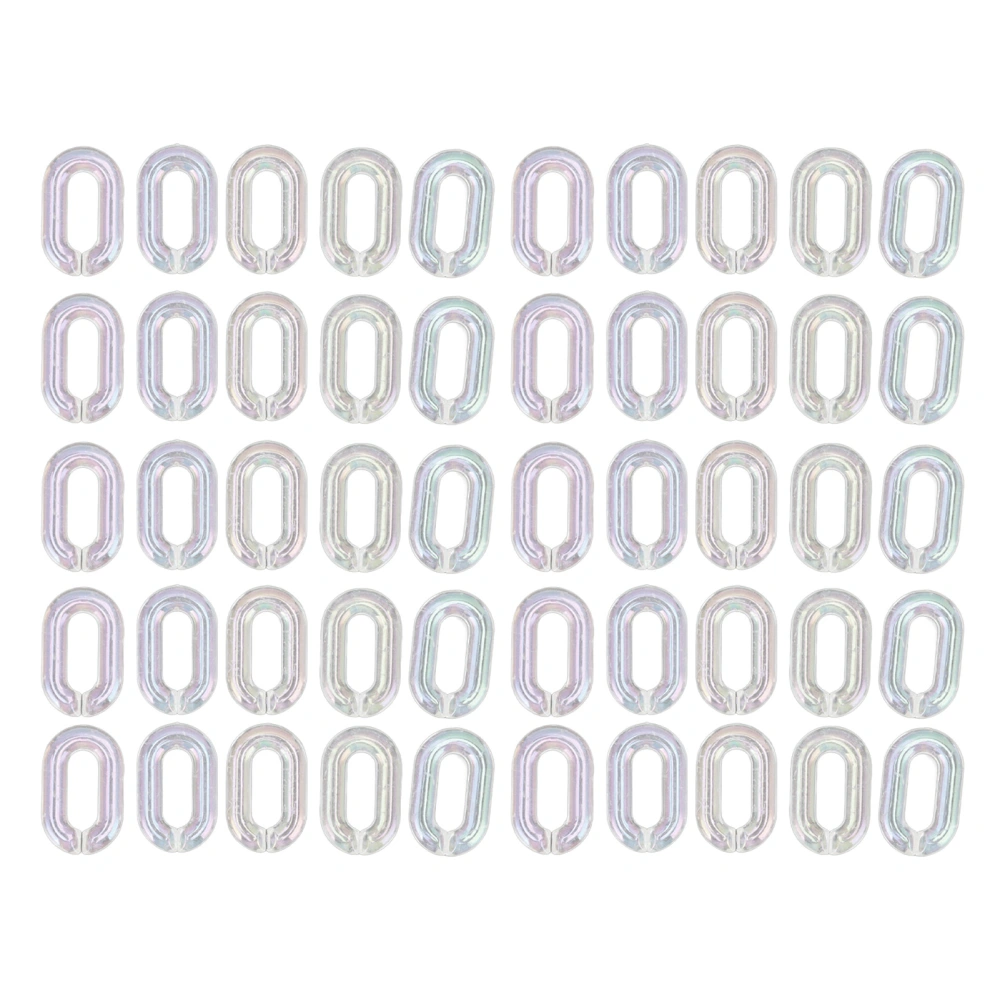 50PCS Acrylic Linking Rings Transparent DIY Assemblable Transparent Color Plating Acrylic Chain Link for DIY Crafts Bags