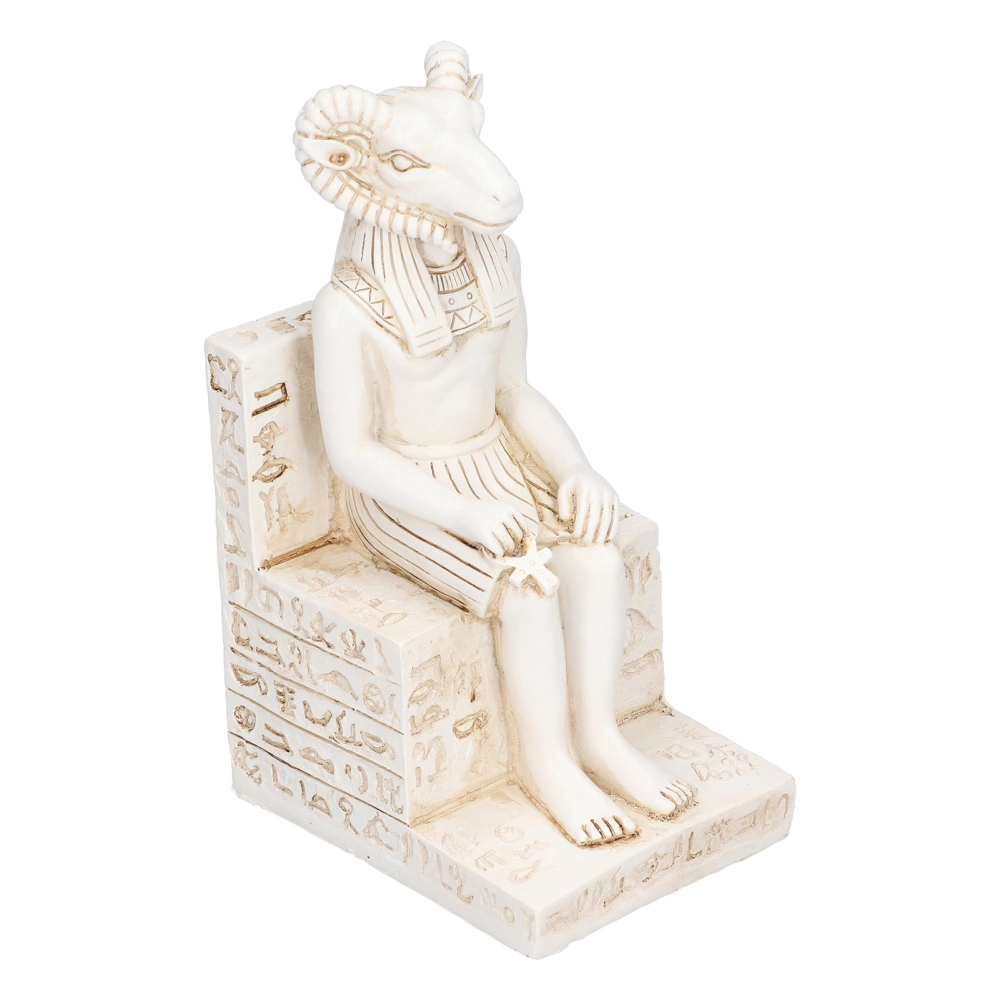 Egyptian Gods Figurine Durable Resin Wear Resistant Clear Texture Exquisite Workmanship Egyptian Sheep Statue(Beige (SCS-V077-B1) )