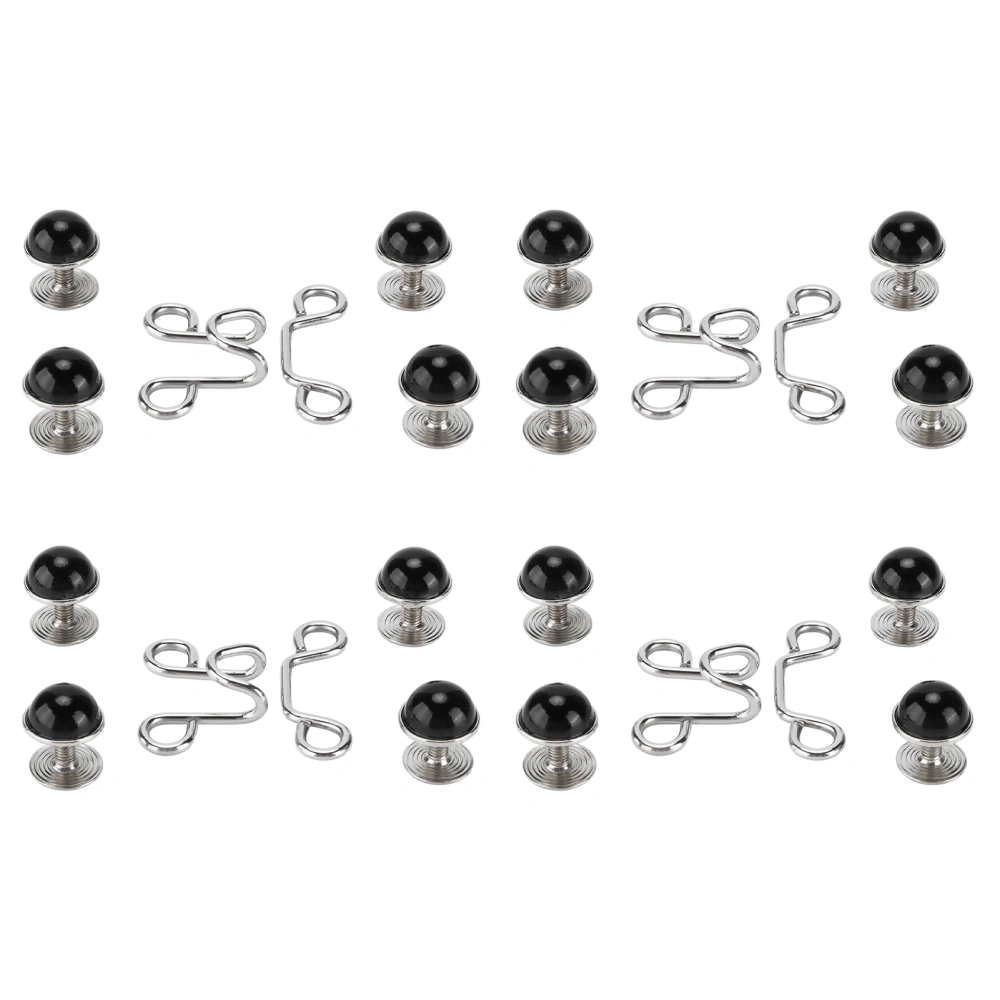 16Pcs Button Pins Reusable Sturdy Durable Detachable Card Slot Design Convenient Jean ButtonSmall Black Pearl