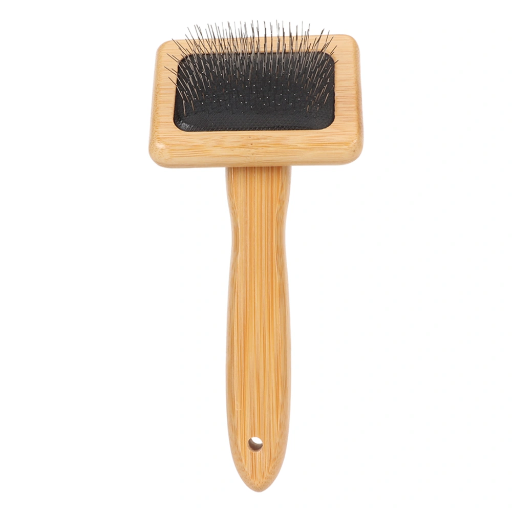 Macrame Slicker Comb with Hole Air Bag Cushion Finely Polished Bamboo Cleaning Slicker Brush for Pet Tapestry S