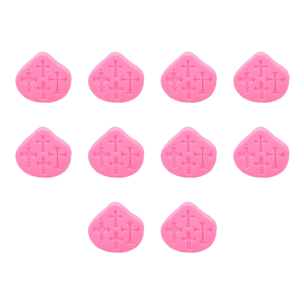 10pcs Brooch Molds Retro Crucifix Shape Easy to Demold Cute Silicone Mold for DIY