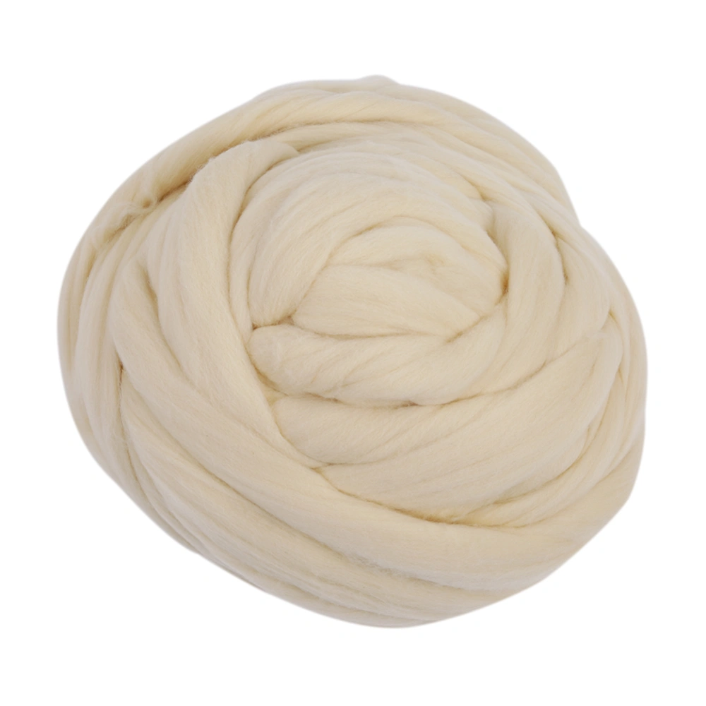 1kg Natural Environmental Pure White Warm Wool Roving Fiber (60S)