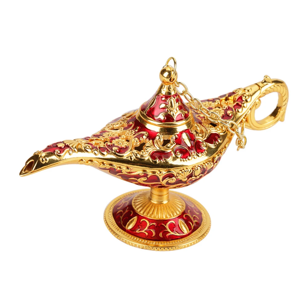 Metal Carved Hollow Legend Lamp Hollow Aladdin Magic Genie Light Wishing Pot Decor (#1)