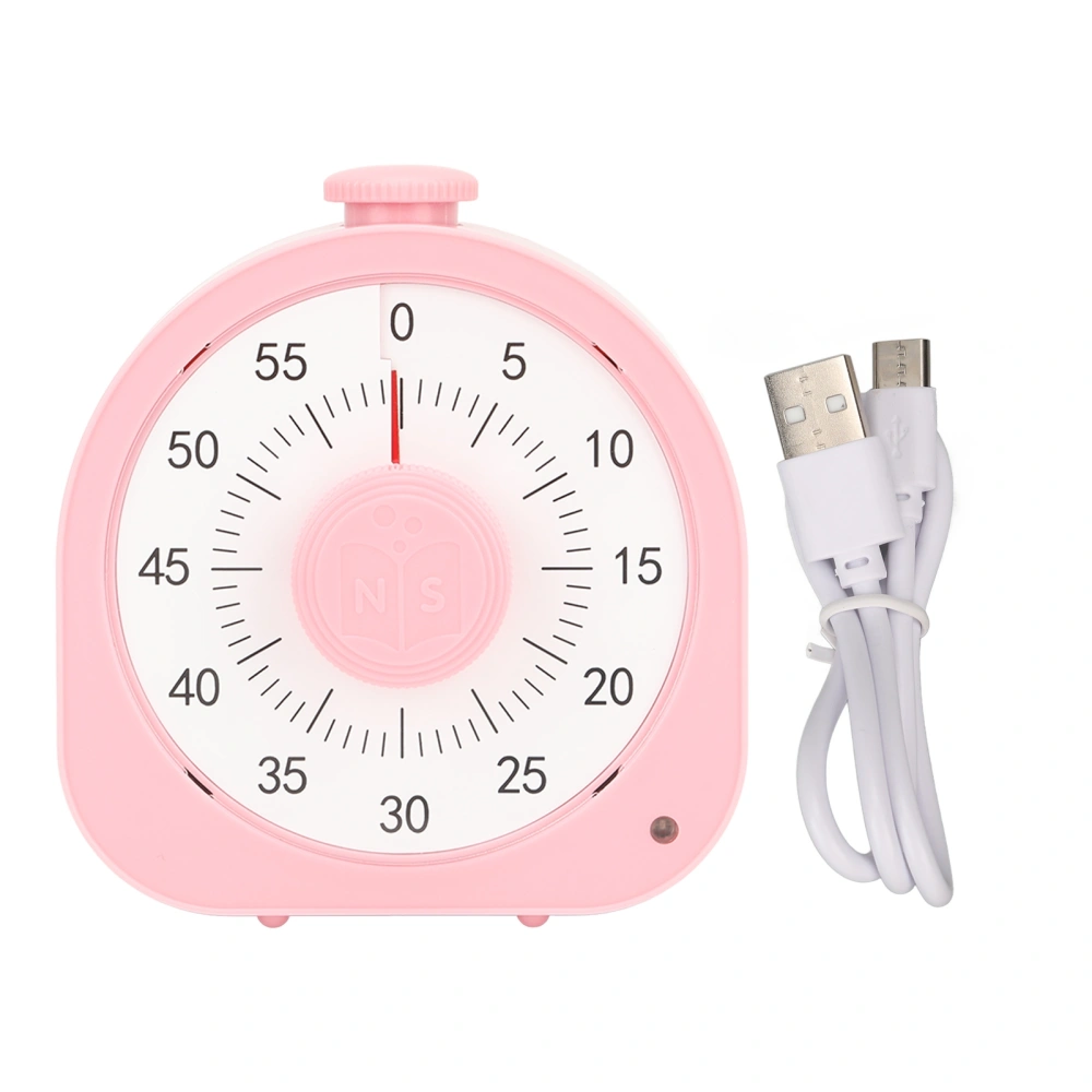 60 Minute Visual Timer for Kids Adults with Two Reminder Modes Focusing Mode Classroom Timer for Home School Work Pink