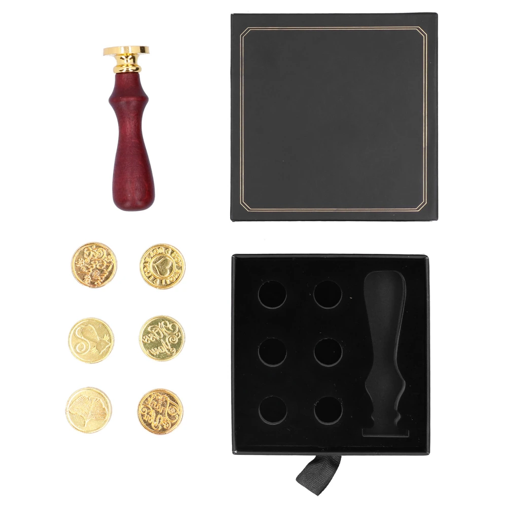 DIY Sealing Wax Stamps Wooden Handle Wax Stamp Kit for Cards Envelopes InvitationsBlack