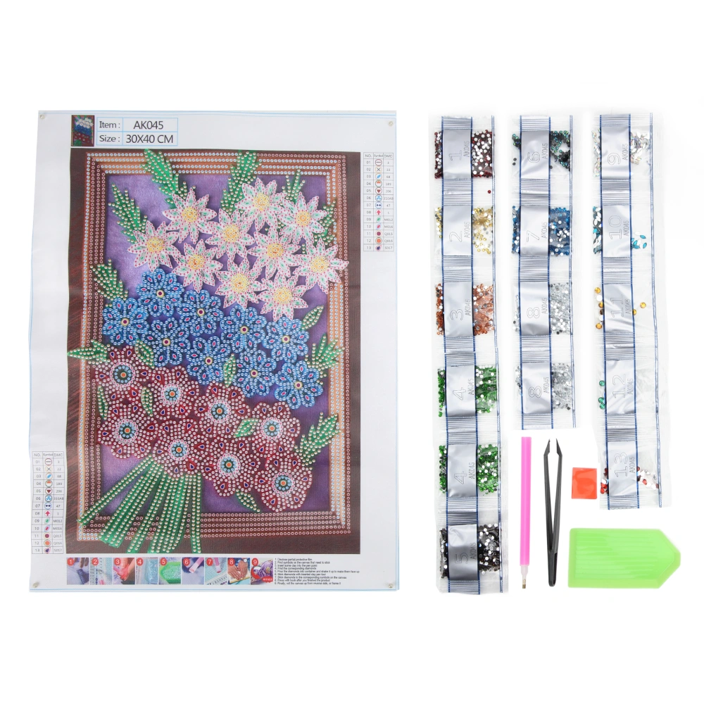 5D Rhinestone Painting Kits Good Adhesion High Definition Printing DIY Rhinestone Art Flower Kits for Home Decor Gifts