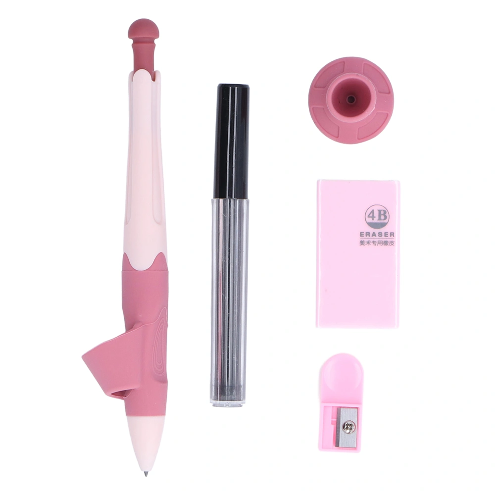 Mechanical Pencil Children's Correcting Holding Pen Posture Continuous Lead Automatic Writing Pencil SetPink