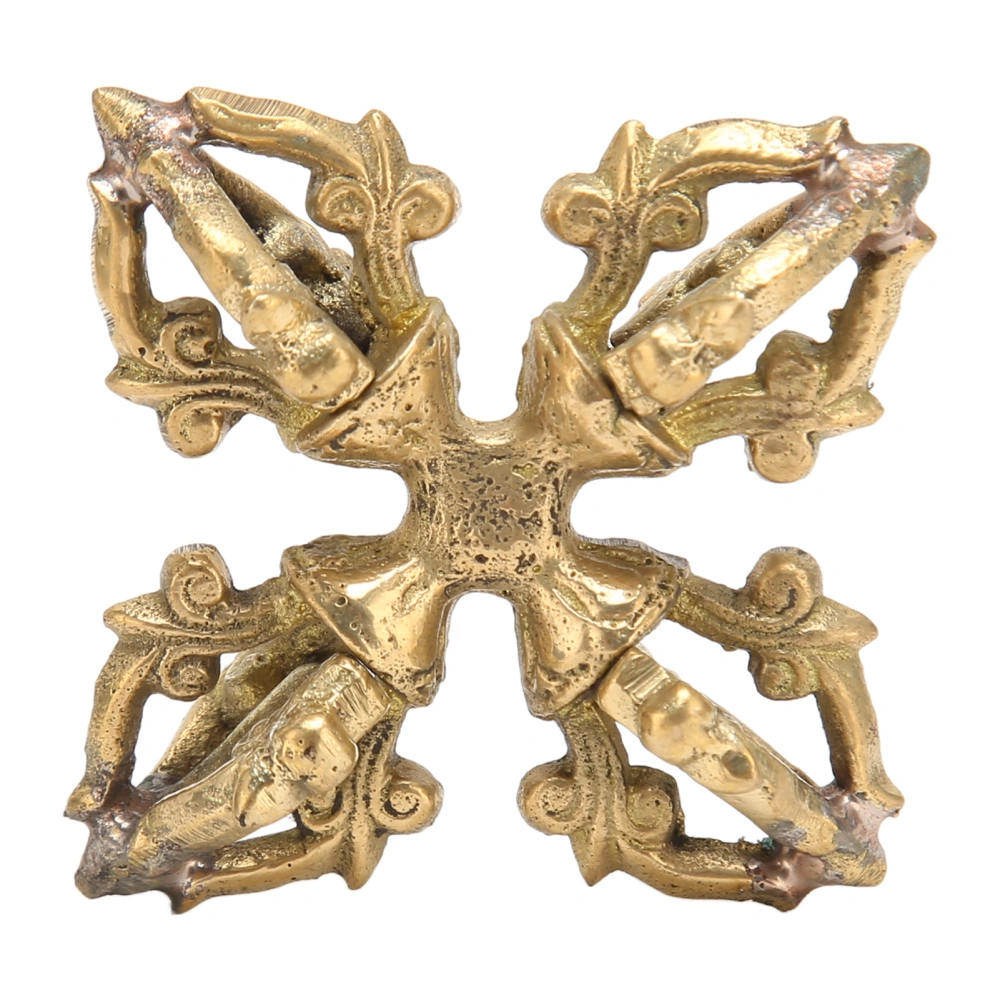 Tibetan Vajra Phurpa Good Luck Handcraft High Strength Brass Cross Dorje Vajra for Temple Yoga Room