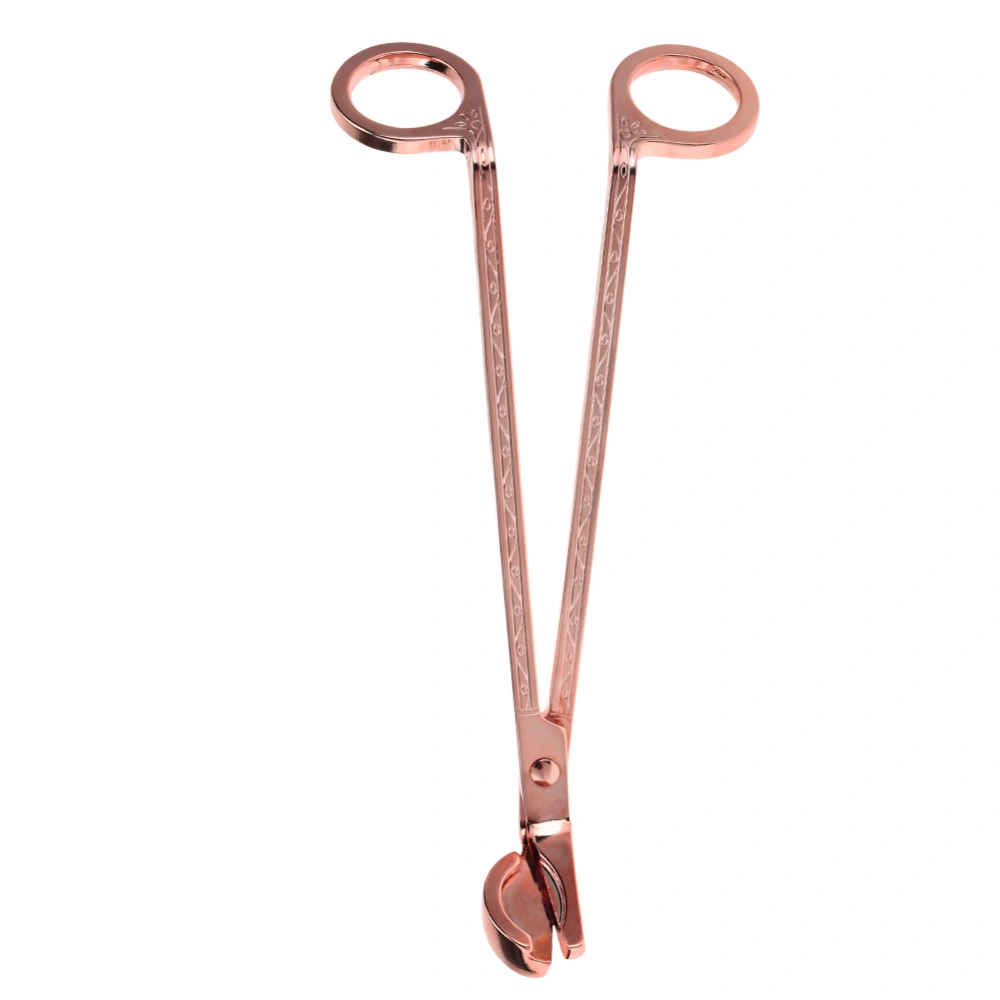 Semicircular Plating Stainless Steel Candle Heart Clip Wick Trimmer Scissors Tool(rose gold)