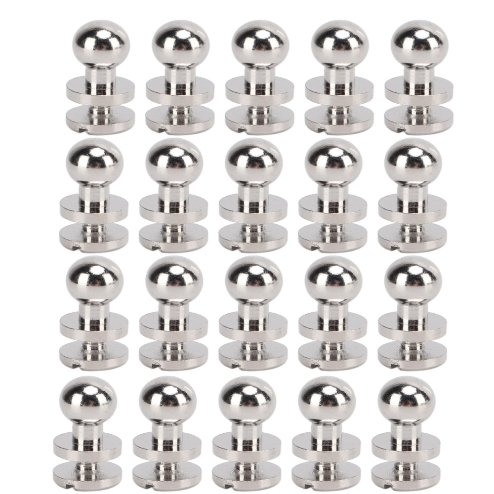 20set Brass Rivets Silver Abrasion Resistance DIY Projects Accessories for Belt Handbags7x6mm