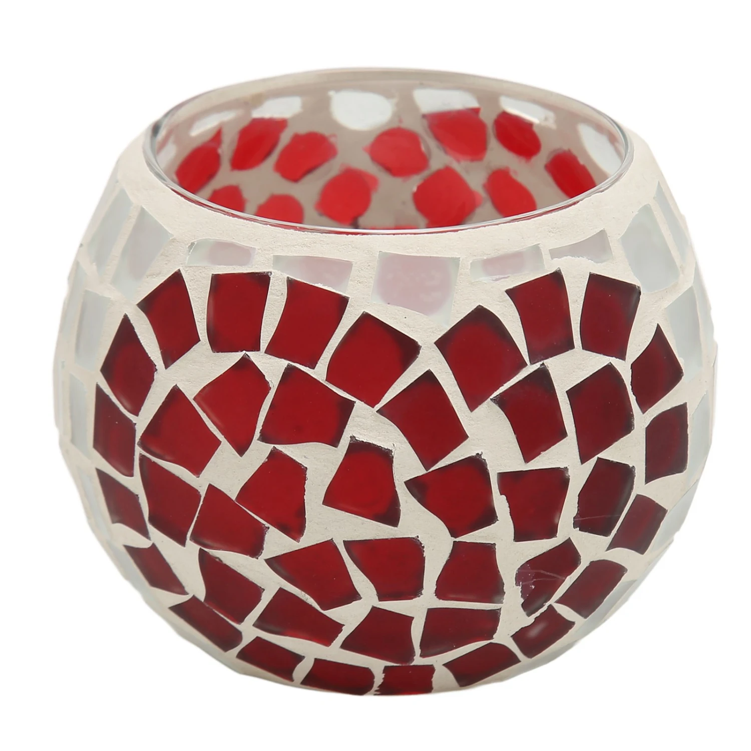 Mosaic Candle Holder Love Heart Pattern Exquisite Handcrafted Glass Candle Holder for Restaurants Bars