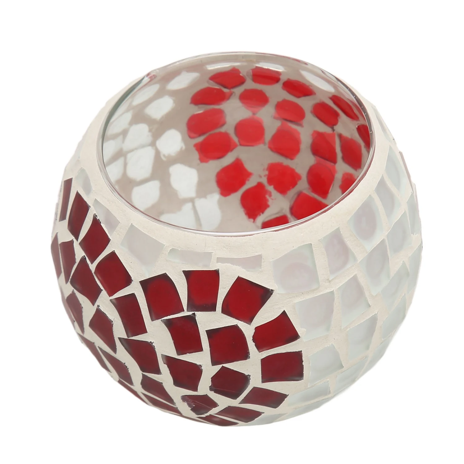 Mosaic Candle Holder Love Heart Pattern Exquisite Handcrafted Glass Candle Holder for Restaurants Bars