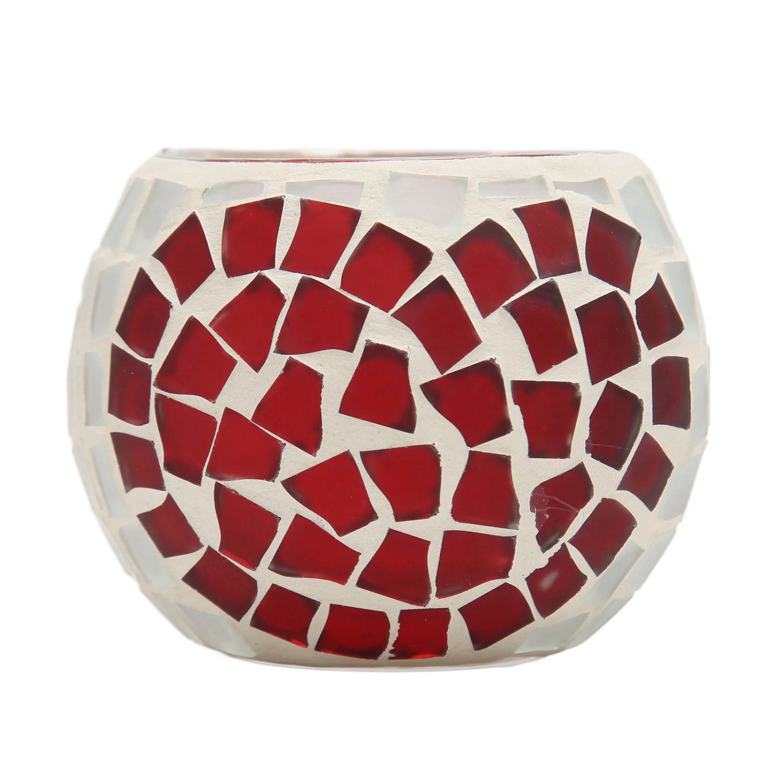 Mosaic Candle Holder Love Heart Pattern Exquisite Handcrafted Glass Candle Holder for Restaurants Bars