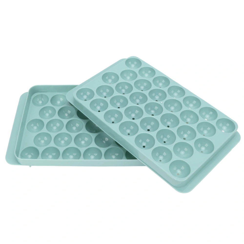 Ice Cube Tray Round 33 Grids Ice Cube Mold with Lid Food Grade PP Ice Ball Maker Mold for Office Refrigerator Blue