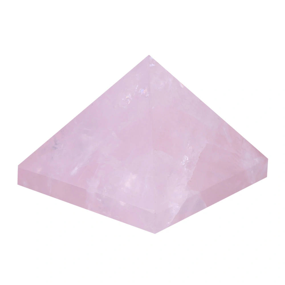 1PC Pink Crystal Rose Quartz Pyramid Carving Figurines Home Decoration Furnishing Article