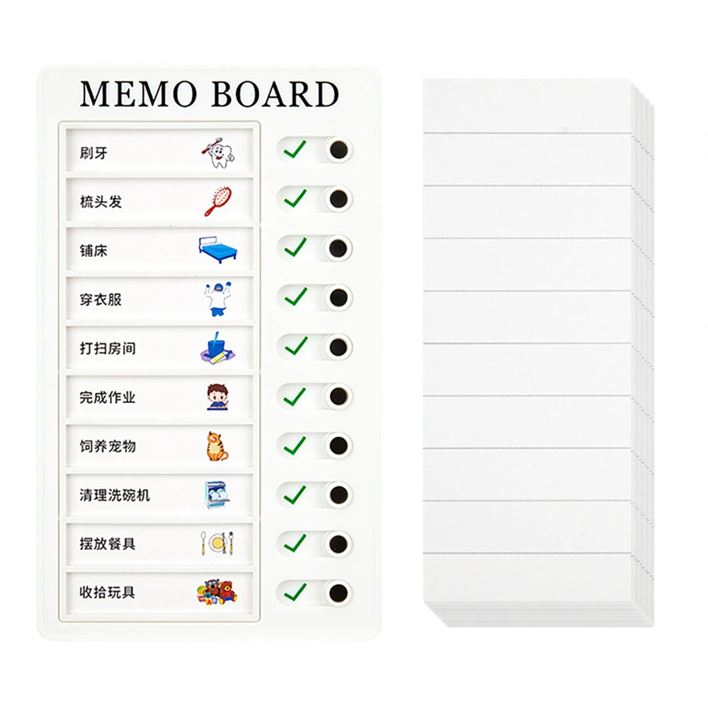 Checklist Board for Kids DIY Reasonable Arrangement Portable Chore Checklist with Removable Paper for Home 10 Sheets Replacement Card Stock