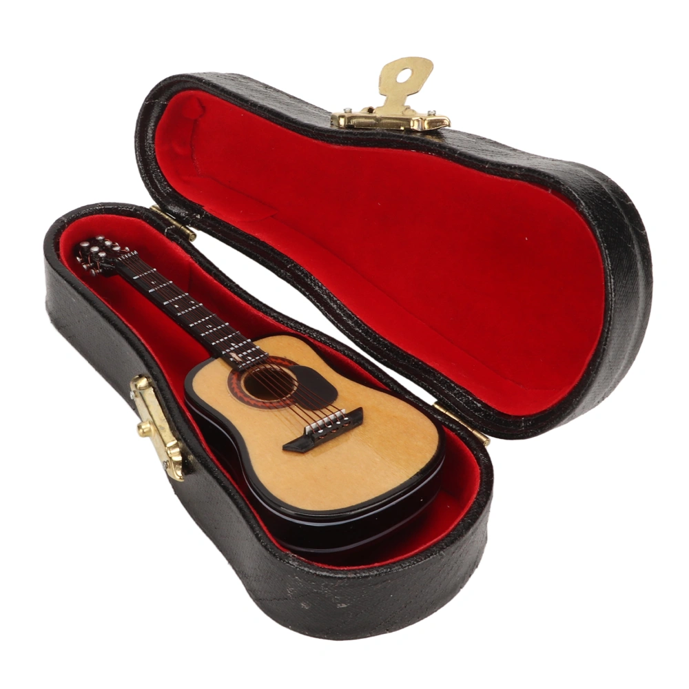 Musical Instrument Lapel Pin Guitar Shaped Miniature Instrument Lapel Brooch Pin Decoration Velvet Lined Case