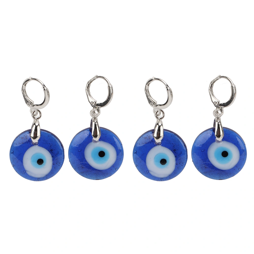 2 Pairs Blue Eye Earrings Elegant Appearance 12mm Blue Glass Resin Earrings for Daily Collocation Gifts