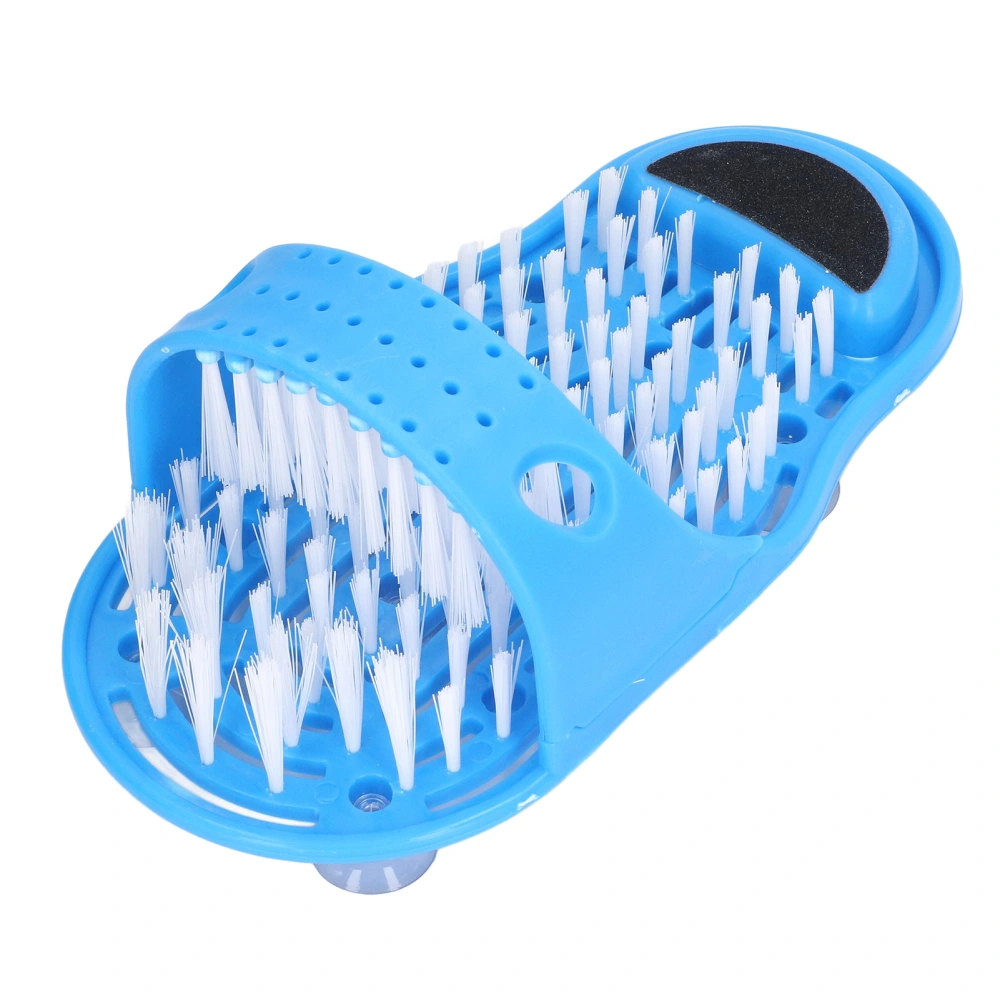 Shower Foot Scrubber with Suction Cups Remove Dead Skin Improve Blood Circulation Relieve Pressure Massage Feet Cleaner Blue