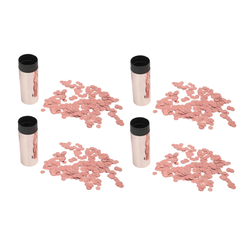 4Pcs Confetti Cannon Portable Rose Gold Party Ambience Wide Application Party Poppers for Party Wedding Holiday Type A